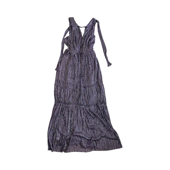 Sabina Musayev Helena Tiered Plisse Maxi Dress Multicolor Purple Womens Large - Picture 5 of 5